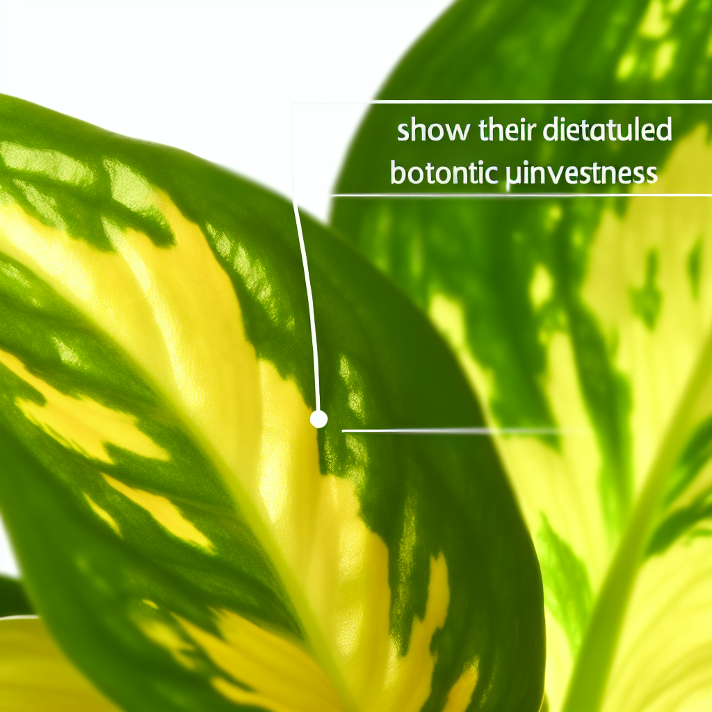 A close-up of a Pothos leaf showing its variegation.