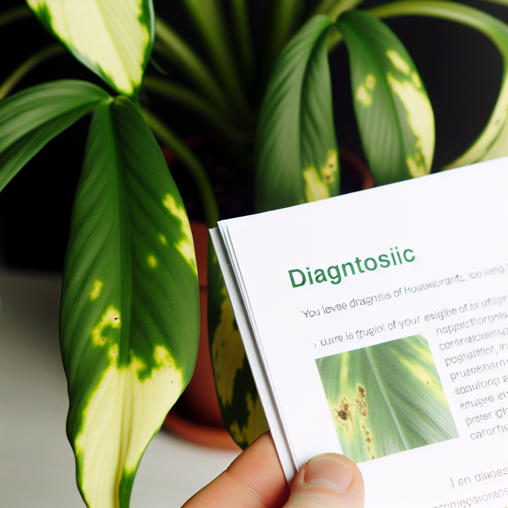 A plant with several yellowing leaves.